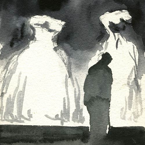 Coutts - Second Night Drawing, gouache