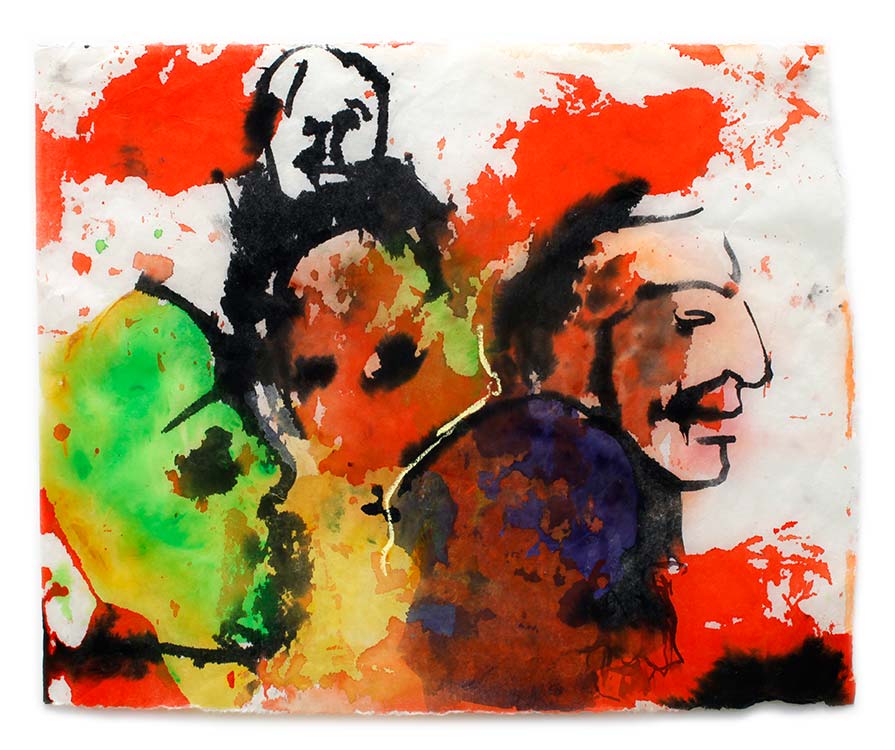 <em>Going forth,</em> watercolour and ink on Kozo paper, 40cm x 46cm